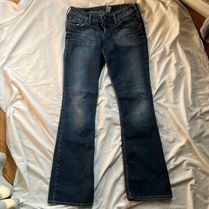 Silver boot cut/ flare jeans sz 28